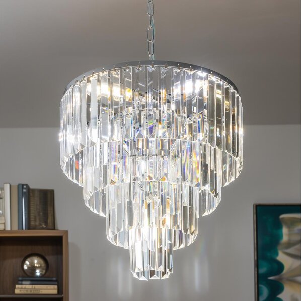 Lustră de cristal pe lanț Brilagi MOZART 5xE14/40W/230V crom lucios