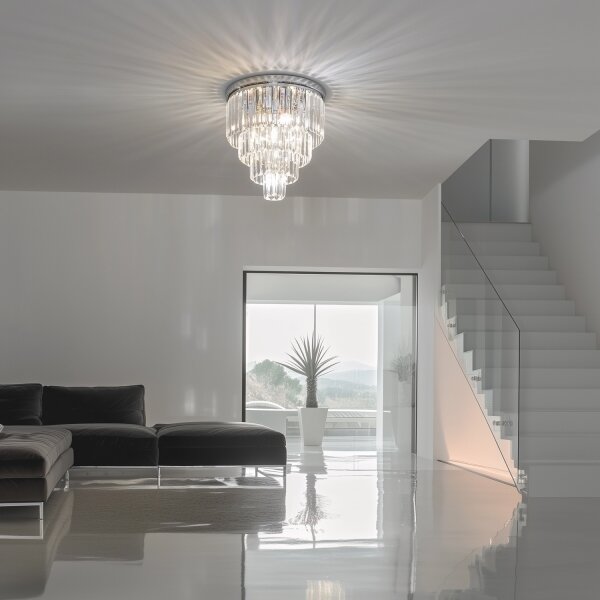 Brilagi - Plafonieră LED cu cristale MOZART, 5xE14/40W/230V, crom lucios