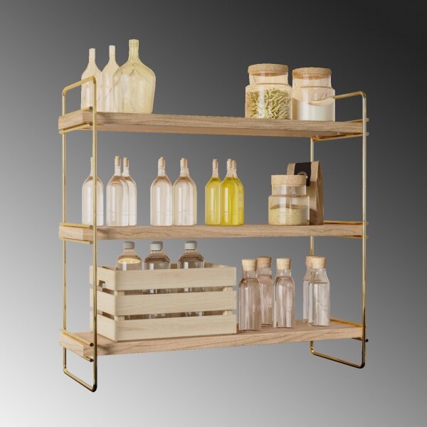 Organizator cu rafturi 45x40 cm auriu/maro