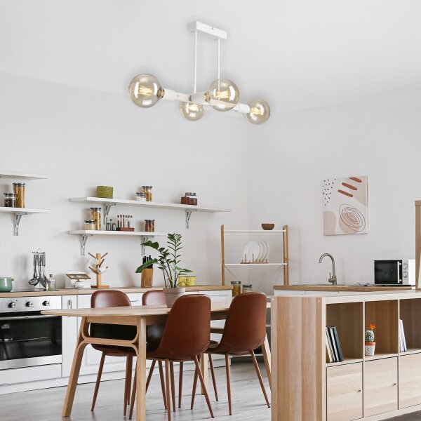 Lustră pe tijă ASTRID 4xE27/60W/230V alb