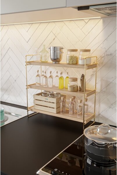 Organizator cu rafturi 45x40 cm auriu/maro