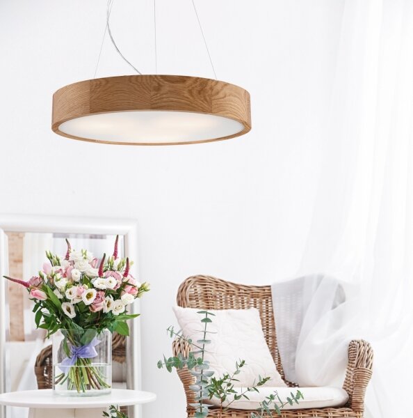 Brilagi - Lustră LED pe cablu CARVALHO 3xE27/15W/230V, stejar, diam. 47,5 cm