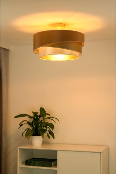 Lustră aplicată Duolla KOBO 1xE27/15W/230V d. 45 cm cupru/auriu/alb
