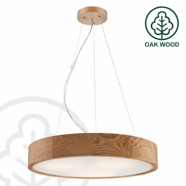 Brilagi - Lustră LED pe cablu CARVALHO 3xE27/15W/230V, stejar, diam. 47,5 cm