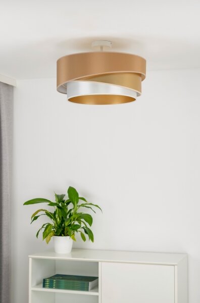 Lustră aplicată Duolla KOBO 1xE27/15W/230V d. 45 cm cupru/auriu/alb