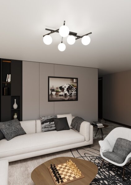 Plafonieră SMART 5xE14/10W/230V negru/alb