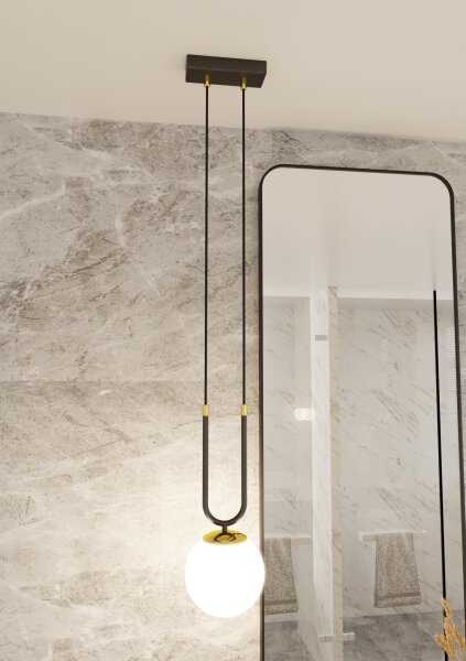 Lustră pe cablu GLAM 1xE14/10W/230V negru