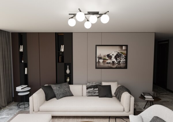 Plafonieră SMART 5xE14/10W/230V negru/alb