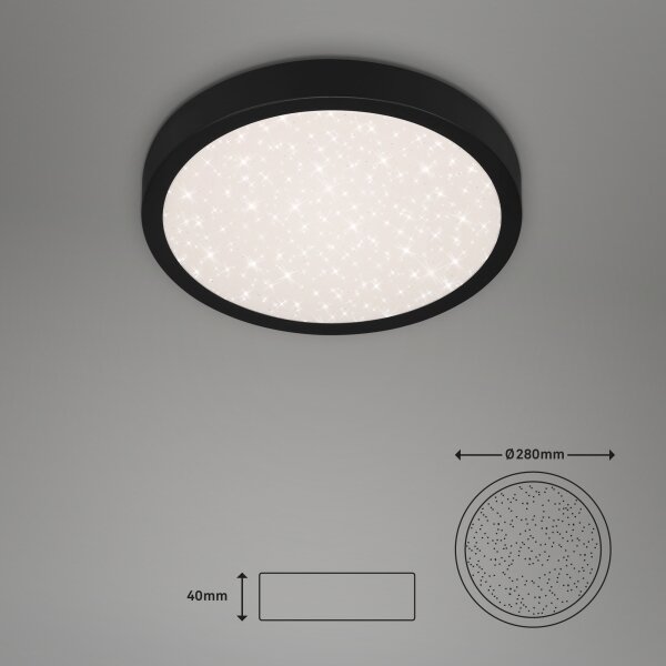 Plafonieră LED RUNA LED/18W/230V neagră Briloner 3048-015
