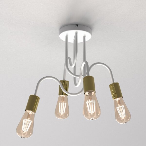 Lustră aplicată DOW 4xE27/60W/230V albă/aurie