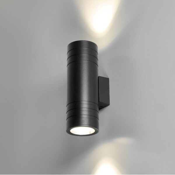 Aplică de exterior 2xGU10/35W/230V IP54 negru rotund