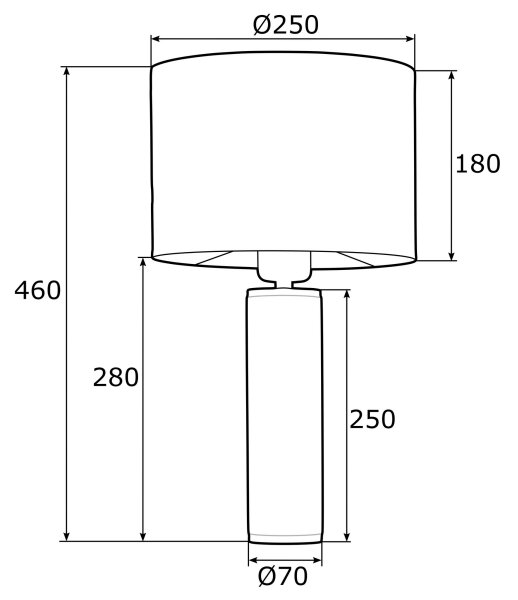Lampă de masă ALMADA 1xE27/15W/230V neagră/albă/alamă Argon 4232