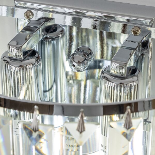 Aplică de cristal Brilagi MOZART 2xE14/40W/230V crom lucios