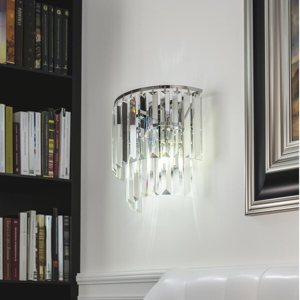 Aplică de cristal Brilagi MOZART 2xE14/40W/230V crom lucios
