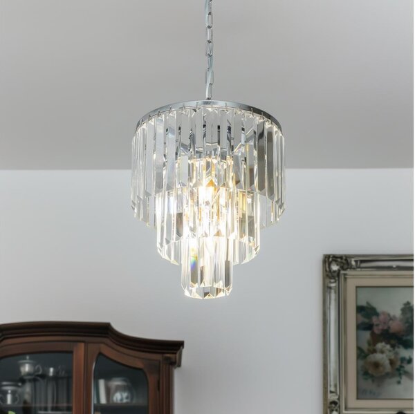 Lustră de cristal pe lanț Brilagi MOZART 4xE14/40W/230V crom lucios
