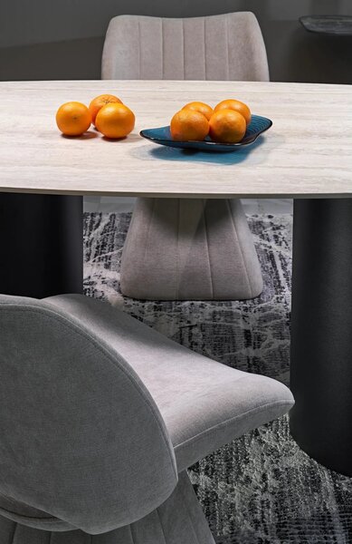 Scaun rotativ K613, stofa clasica bej, 53x60x87 cm
