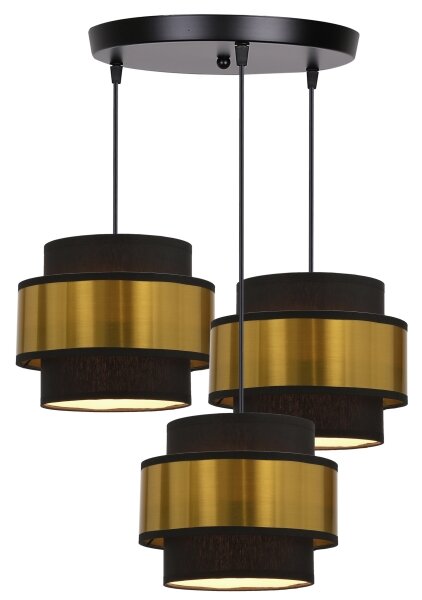 Lustră pe cablu PRESTIGE 3xE27/40W/230V auriu/negru