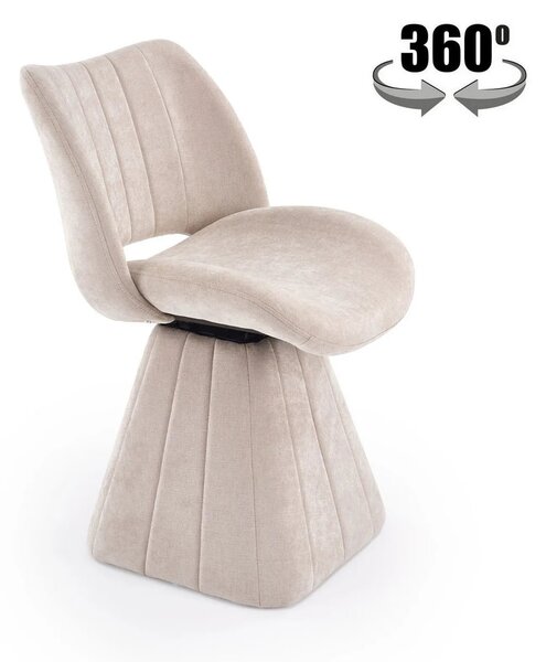 Scaun rotativ K613, stofa clasica bej, 53x60x87 cm