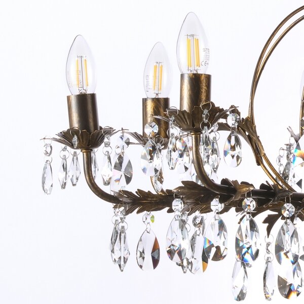 Lustră pe lanț ONLI TERESA 8xE14/6W/230V bronz