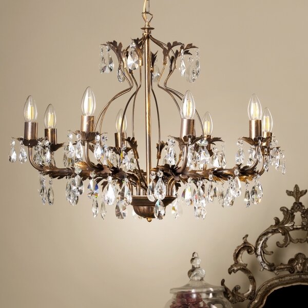 Lustră pe lanț ONLI TERESA 8xE14/6W/230V bronz