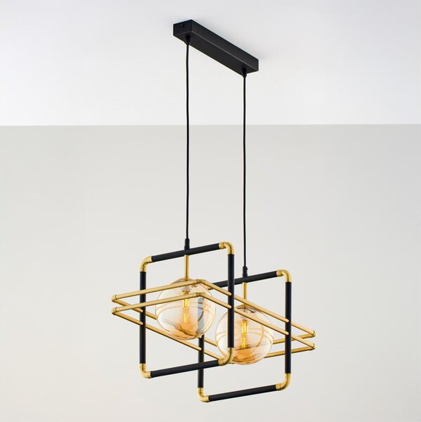 Lustră pe cablu Jupiter 2026 FIORI 2xG9/10W/230V negru/auriu/bej