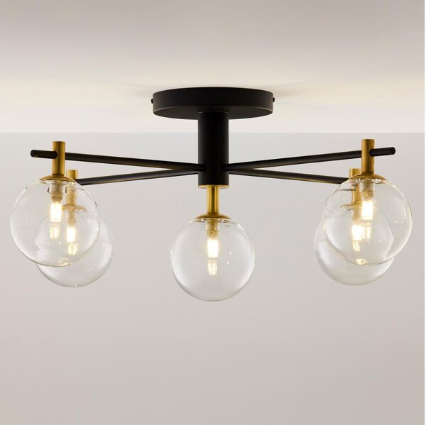 Lustră aplicată Jupiter 2035 FIGARO 5xG9/10W/230V negru/auriu/bej/transparent