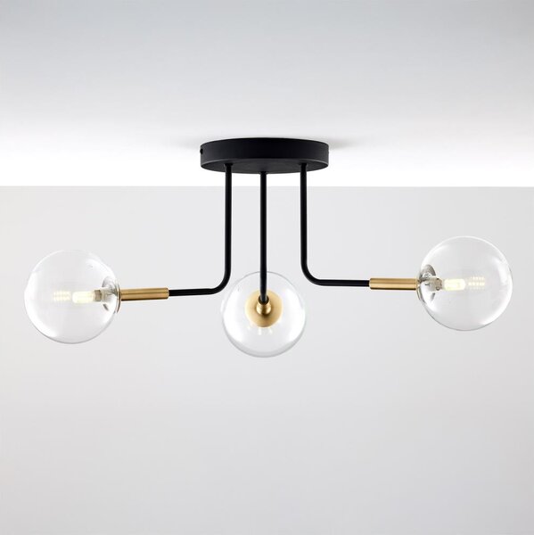 Lustră pe tijă Jupiter 2039 BURANO 3xG9/10W/230V negru/auriu/transparent