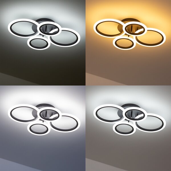 Lustră LED dimabilă aplicată Brilagi ORBITS LED/50W/230V 3000-6500K antracit + telecomandă