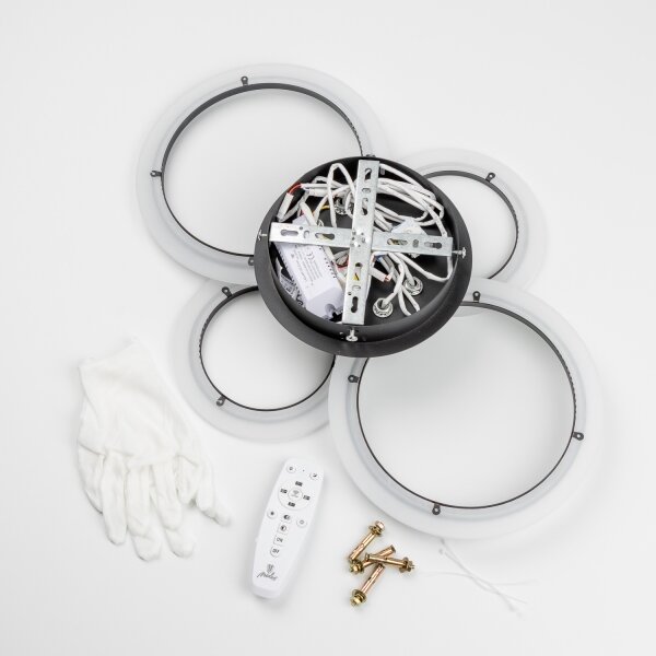 Lustră LED dimabilă aplicată Brilagi ORBITS LED/50W/230V 3000-6500K antracit + telecomandă
