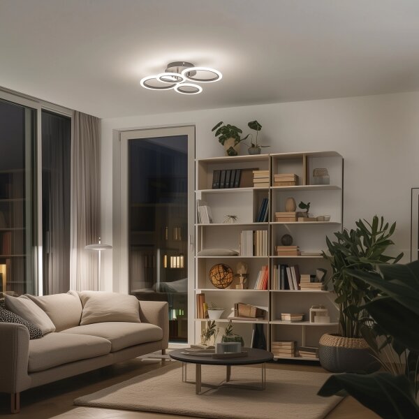 Lustră LED dimabilă aplicată Brilagi ORBITS LED/50W/230V 3000-6500K antracit + telecomandă