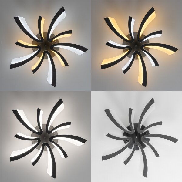 Lustră LED dimabilă aplicată Brilagi TWIST LED/55W/230V 3000-6500K antracit + telecomandă