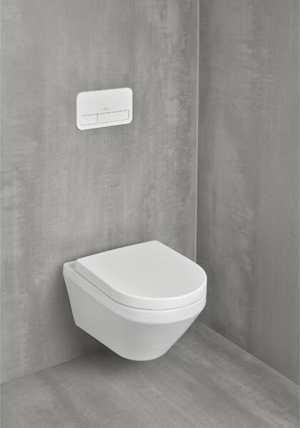 Set vas wc suspendat, Villeroy & Boch Architectura TwistFlush, CombiPack, cu capac SoftClose, alb alpin