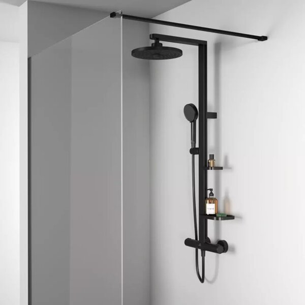 Coloana de dus, Ideal Standard Alu+ cu baterie termostatata, negru mat