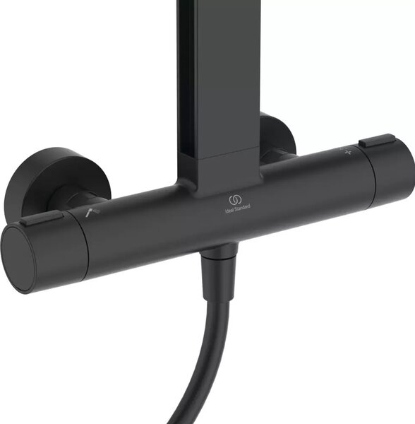 Coloana de dus, Ideal Standard Alu+ cu baterie termostatata, negru mat