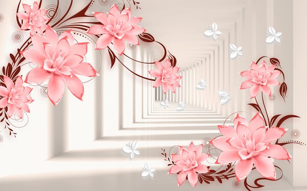 Fototapet Frumusețea florilor în nuanțe pastelate delicate, Fototapet designer, Fototapet populare, u47046v3 - Tapeko.ro