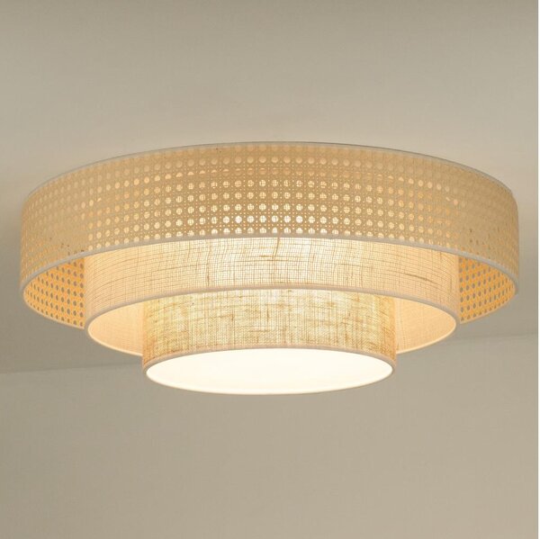 Plafonieră LED Duolla LUNETA LED/26W/230V d. 60 cm 4000K ratan/bej