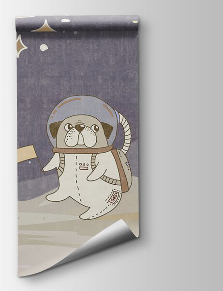 Fototapet Scenă spațială de desene animate cu planete și stele, Fototapet copii, Fototapet populare, u62416v1 - Tapeko.ro