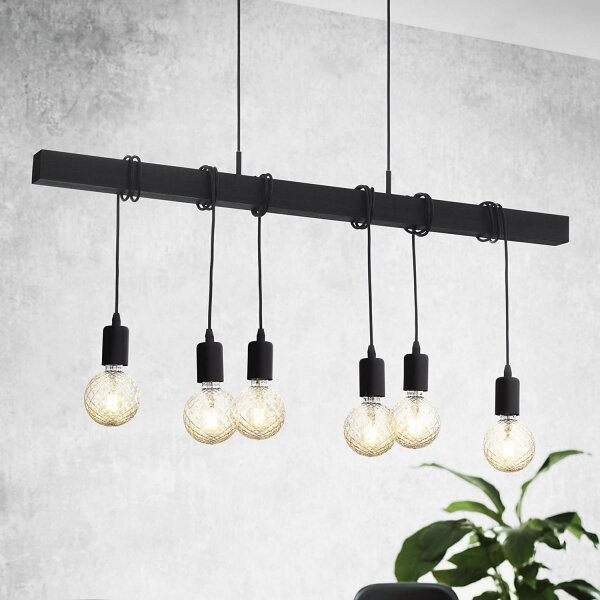 Eglo 44062 - Lustră suspendată pe cablu TOWNSHEND, 6xE27/60W/230V