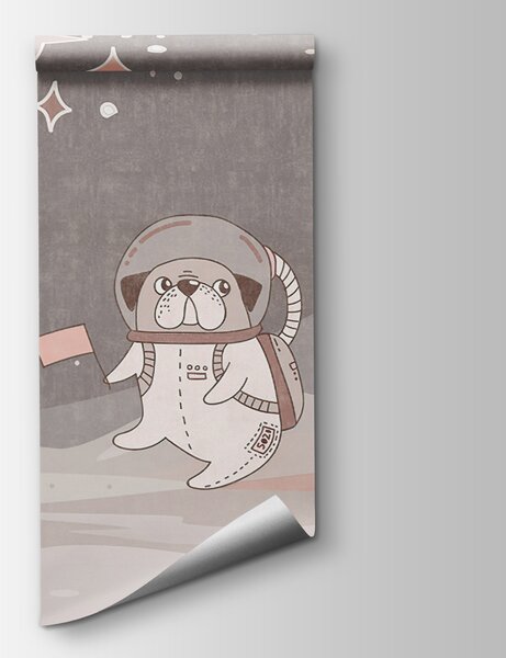 Fototapet Scenă spațială de desene animate cu planete și animale, Fototapet spațiu cosmic, Fototapet populare, u62416v3 - Tapeko.ro