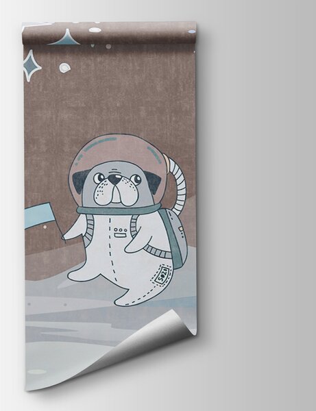 Fototapet Scenă spațială de desene animate cu planete și stele, Fototapet copii, Fototapet populare, u62416v2 - Tapeko.ro