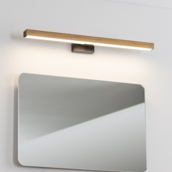Aplică LED pentru oglindă de baie Brilagi WOODY MIRROR LED/12W/230V IP44 stejar/negru