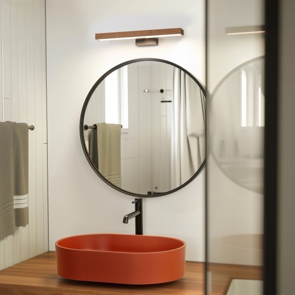 Aplică LED pentru oglindă de baie Brilagi WOODY MIRROR LED/8W/230V IP44 stejar/negru
