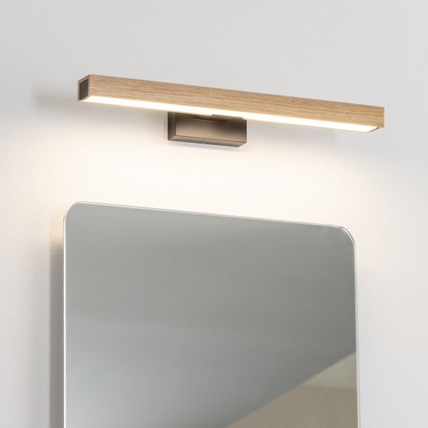 Aplică LED pentru oglindă de baie Brilagi WOODY MIRROR LED/8W/230V IP44 stejar/negru