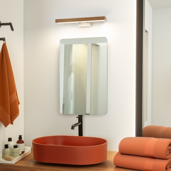 Aplică LED pentru oglindă de baie Brilagi WOODY MIRROR LED/8W/230V IP44 stejar/alb