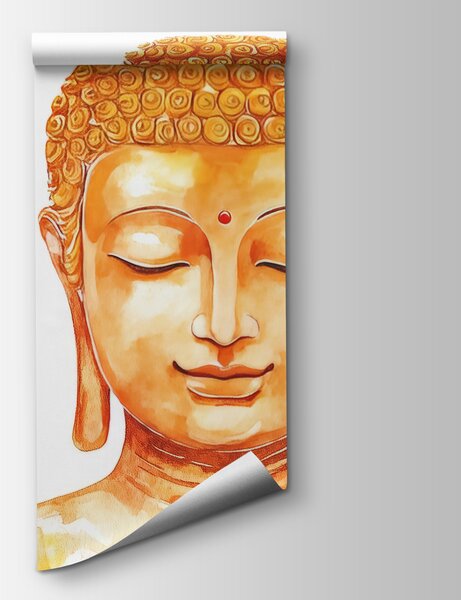 Fototapet Tablou reprezentând un Buddha înconjurat de flori, Fototapet abstracte, Fototapet populare, w04005 - Tapeko.ro