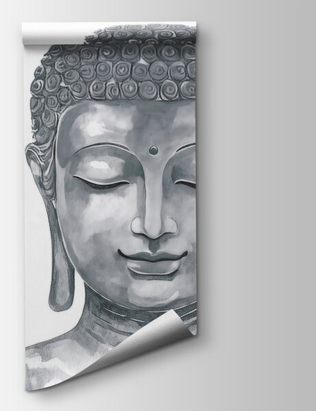 Fototapet Statuia unui Buddha înconjurată de flori, Fototapet abstracte, Fototapet populare, w04005v1 - Tapeko.ro