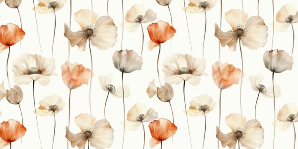 Fototapet Motiv floral pe fond alb, Fototapet abstracte, Fototapet populare, w04031 - Tapeko.ro