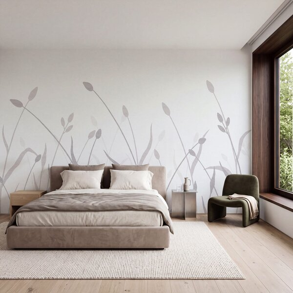 Fototapet Un design abstract, inspirat din natură, care inspiră liniște, Fototapet frunze, Fototapet populare, t01054v4 - Tapeko.ro