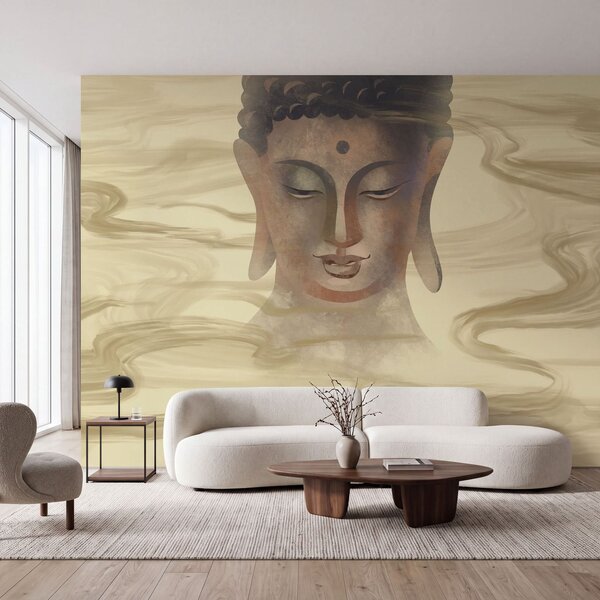 Fototapet Tablou reprezentând un cap de Buddha, Fototapet abstracte, Fototapet populare, t01012 - Tapeko.ro
