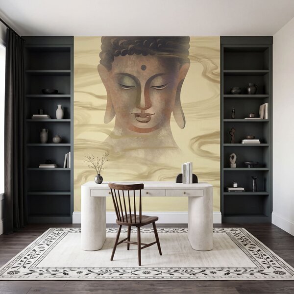 Fototapet Tablou reprezentând un cap de Buddha, Fototapet abstracte, Fototapet populare, t01012 - Tapeko.ro